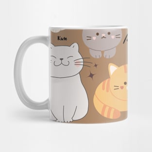 Cute Cats with Paws Stars & Kitty Quotes Mug